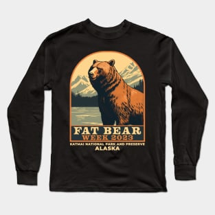 fat bear week - vintage emblem 2024 Long Sleeve T-Shirt